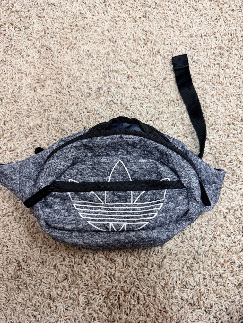 adidas Grey Trefoil Hip Pack with Black Strap